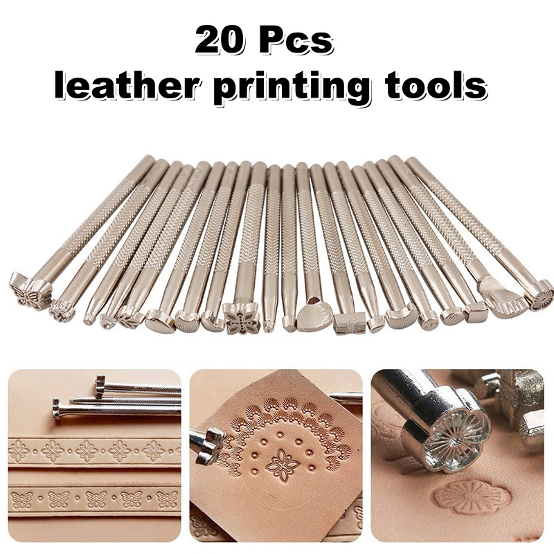 Leatherwork Tool Kit - 20 outils de marquage pour cuir,
