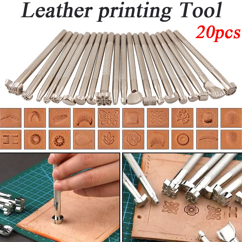 Leatherwork Punch - Kit de 20 outils de gravure