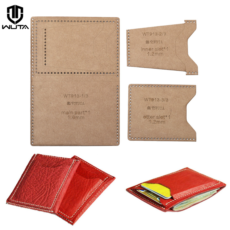 Leatherwork Tool Kit - WUTA-Mini porte-cartes en papier kraft, modèle