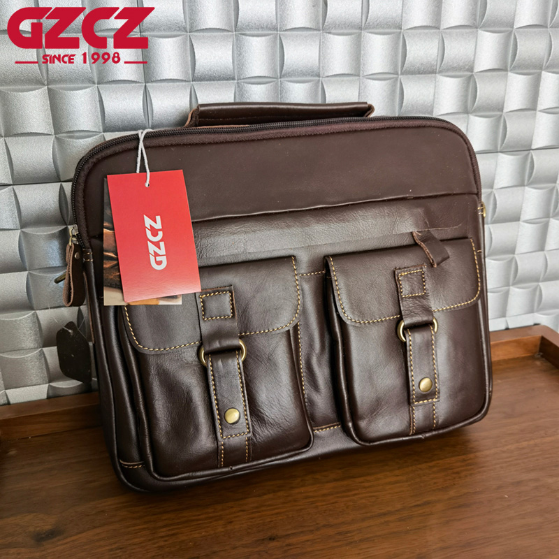 Leather Work Bag - Sac à main pour homme GZCZ,