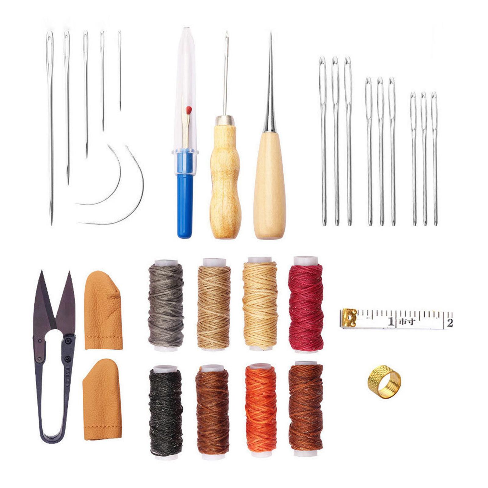 Beginner Leatherwork Kit - Kit d'outils en cuir 32 pièces