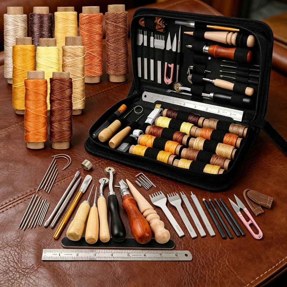 Leatherwork Tool Kit - Kit de couture en cuir DIY,