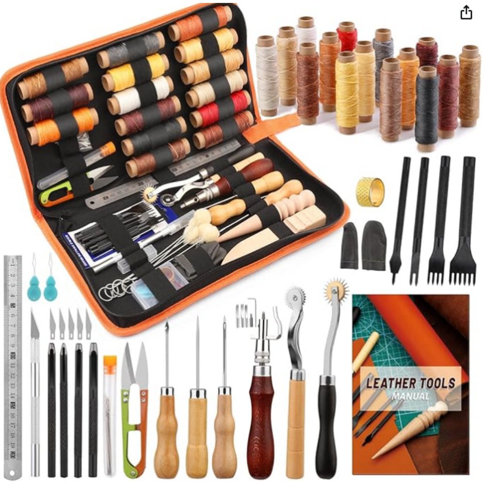 Beginner Leatherwork Kit - Kit d'outils de travail du cuir