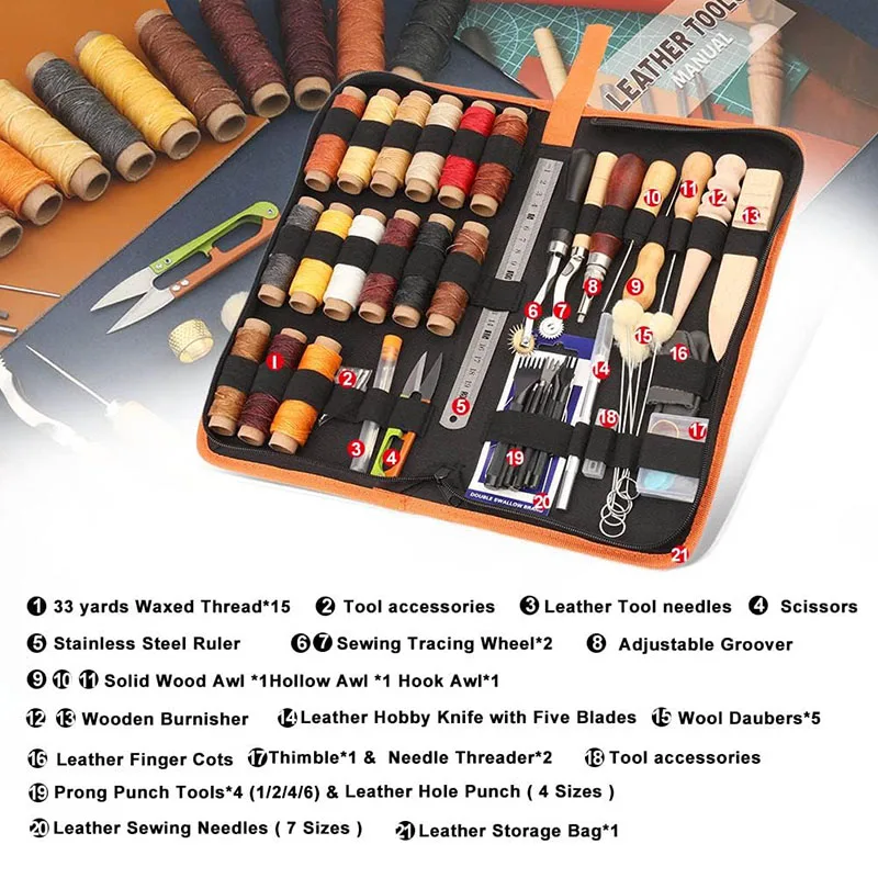 Kit d'outils pratiques pour le - Beginner Leatherwork Kit avis et prix