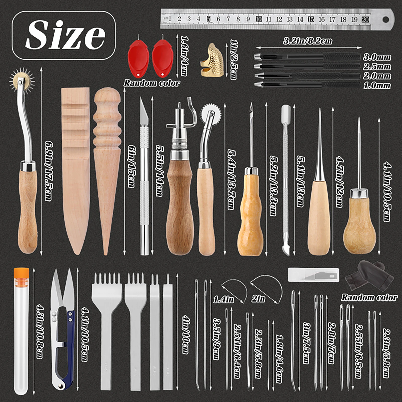 Kit de couture en cuir orange, - Leatherwork Tool Kit avis et prix